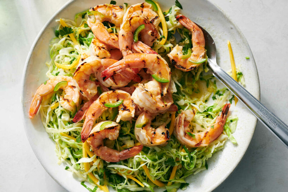 Grilled Shrimp With Spicy Slaw Recipe