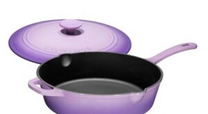 Bruntmor 5 Quarts Enameled Cast Iron Skillet Set Nonstick Cookware & Grill – Purple