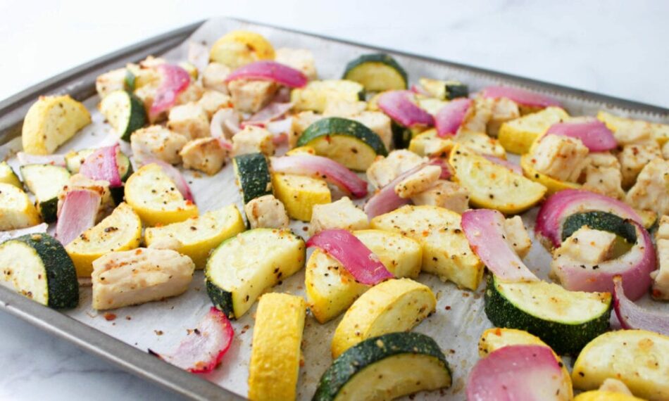 Lemon Pepper Chicken & Summer Squash Sheet Pan | 30 Min. Meal – The Produce Moms