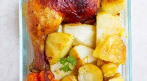 Baked Chicken Legs with Potatoes, Carrots and Parsnips – Ilonaspassion.com