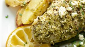 Pesto Chicken Sheet Pan Dinner Recipe with Potatoes Image – Food Fanatic