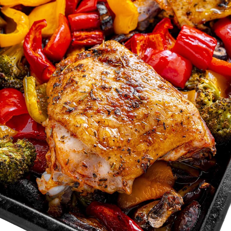 Sheet Pan Chicken Thighs And Veggies (Easy!) – Wholesome Yum
