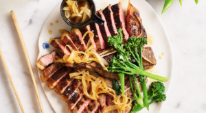 Make this steak with caramelised onion and ginger ponzu tonight