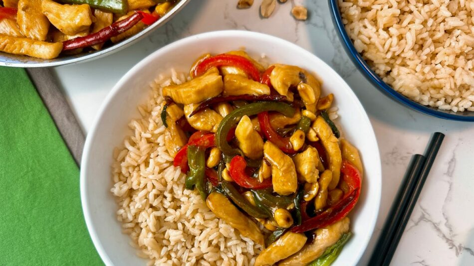 Making kung pao chicken is faster than ordering takeout. Here