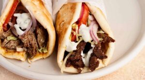 Easy Beef Gyro recipe wrapped in Pita bread