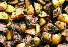 Garlic Butter Herb Steak Bites with Potatoes | Easy steak recipes, Grilled steak recipes, Steak bites