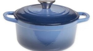 Gibson Our Table 2 Quart Enameled Cast Iron Dutch Oven With Lid In Denim