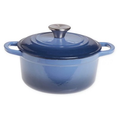 Gibson Our Table 2 Quart Enameled Cast Iron Dutch Oven With Lid In Denim