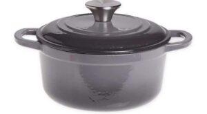 OUR TABLE 2 qt. Enameled Cast Iron Dutch Oven With Lid In Grey 985119952M – The Home Depot