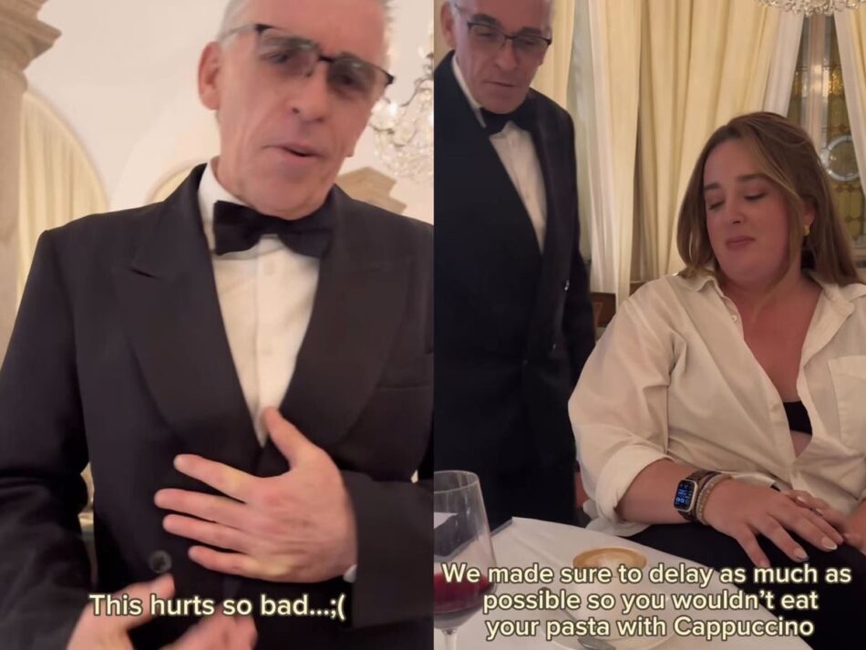 Italian waiter refuses to serve woman her cappuccino until she finishes pasta