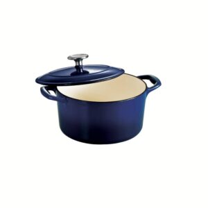 Tramontina Gourmet 3.5 qt. Round Enameled Cast Iron Dutch Oven in Gradated Cobalt with Lid 80131/074DS – The Home Depot