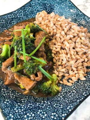 Quick and Easy Beef and Broccoli with Farro – DeSocio in the Kitchen