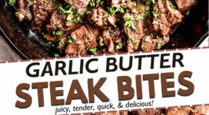 These juicy garlic butter steak bites with aromatic butter and hints of rosemary are fancy enough fo… in 2023 | Steak bites, Delicious beef recipe, Delicious dinner recipes