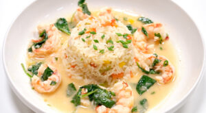Garlicky Shrimp with Spinach and Rice Pilaf Recipe | PBS Food