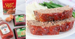 4-ingredient Meatloaf – made with Stove Top Stuffing – Moist and Delicious.