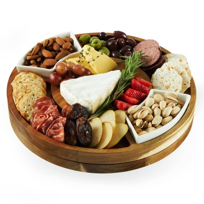 Twine Rotating Wood Serving Board – Round Charcuterie Board – Lazy Susan Wooden Cheese Board Set with … – Target