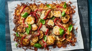 Potato-Crust Pizza with Roasted Eggplant & Peppers – Outside