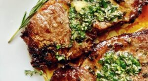 Air Fryer NY Strip Steak with Garlic Herb Butter
