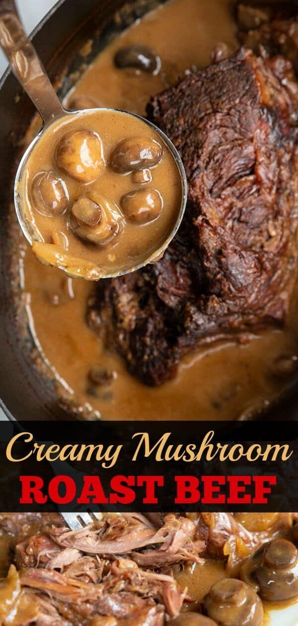 Creamy Mushroom Beef Chuck Roast Recipe | Chuck roast recipes, Roast recipes, Crockpot roast recipes