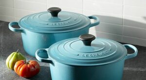 Le Creuset Signature Round Carribean Blue Enameled Cast Iron Dutch Ovens with Lids | Crate & Barrel | Le creuset cookware, Le creuset dutch oven, Dutch oven