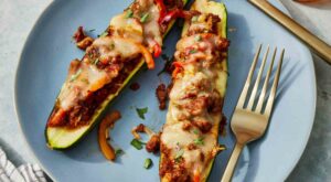 Low-Carb, High-Protein Ground Turkey Zucchini Boats