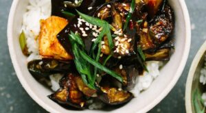 Chilli + soy eggplant with tofu (vegan + gluten-free) | Recipe in 2023 | Cooking jasmine rice, Tofu, Vegan gluten free