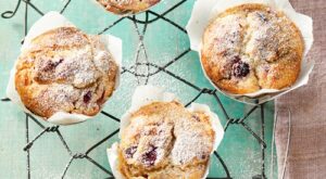 Raspberry, Coconut and White Choc Muffins