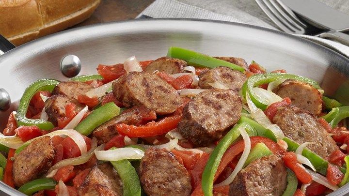 Johnsonville Italian Sausage, Onions & Peppers Skillet | Recipe | Italian sausage recipes, Johnsonville sausage recipes, Stuffed peppers