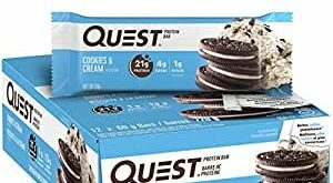 Quest Nutrition Cookies & Cream Protein Bars, High Protein, Low Carb, Gluten Free, Keto Friendly, 12 Count – Dealmoon