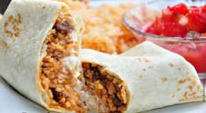 Easy Beef, Rice and Bean Burritos | Beef burrito recipe, Burritos recipe, Bean burritos