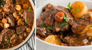 Beef Bourguignon – Tender Melt-in-Your-Mouth Beef, and Hearty Veggies in a Rich Sauce.