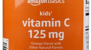 “Amazon Basics Kids’ Vitamin C Chewable Gummies – Supports Healthy Immune System*, Vegetarian and Gluten-Free”
