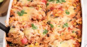 Easy Chicken Enchilada Casserole Recipe (15 Minute Prep Time)