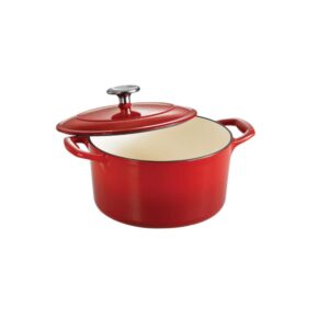 Tramontina Gourmet 3.5 qt. Round Enameled Cast Iron Dutch Oven in Gradated Red with Lid 80131/046DS – The Home Depot