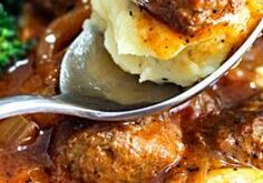 Salisbury Meatballs and Mashed Potatoes | Recipe | Ground beef recipes easy, Beef recipes, Beef recipes easy
