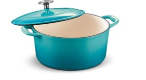 Tramontina Gourmet 5.5 qt. Round Enameled Cast Iron Dutch Oven in Medium Blue with Lid 80131/036DS – The Home Depot