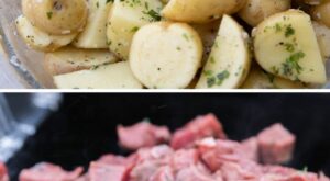 Blackstone Steak Bites and Potatoes Recipe | Recipe | Easy steak recipes, Summer grilling recipes, Steak bites recipe