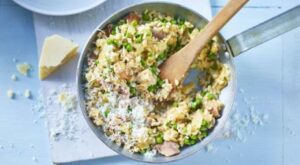 Easy chicken and pea risotto recipe