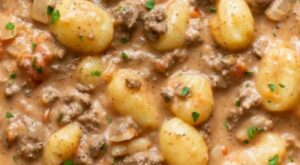 Creamy Ground Beef Gnocchi | Gnocchi dishes, Gnocchi recipes easy, Beef recipes for dinner
