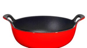 Bruntmor 3 qt. Enameled Cast Iron Balti Dish with Wide Loop Handles Fire Red, Small SC304-MF – The Home Depot