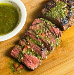 Easy Herb Steak Recipe {with Chimichurri Sauce}