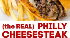 Philly Cheesesteak with tender ribeye steak, melted provolone, and caramelized onion in a garlic butter roll. Easy Ph… | Cheese steak sandwich recipe, Recipes, Food