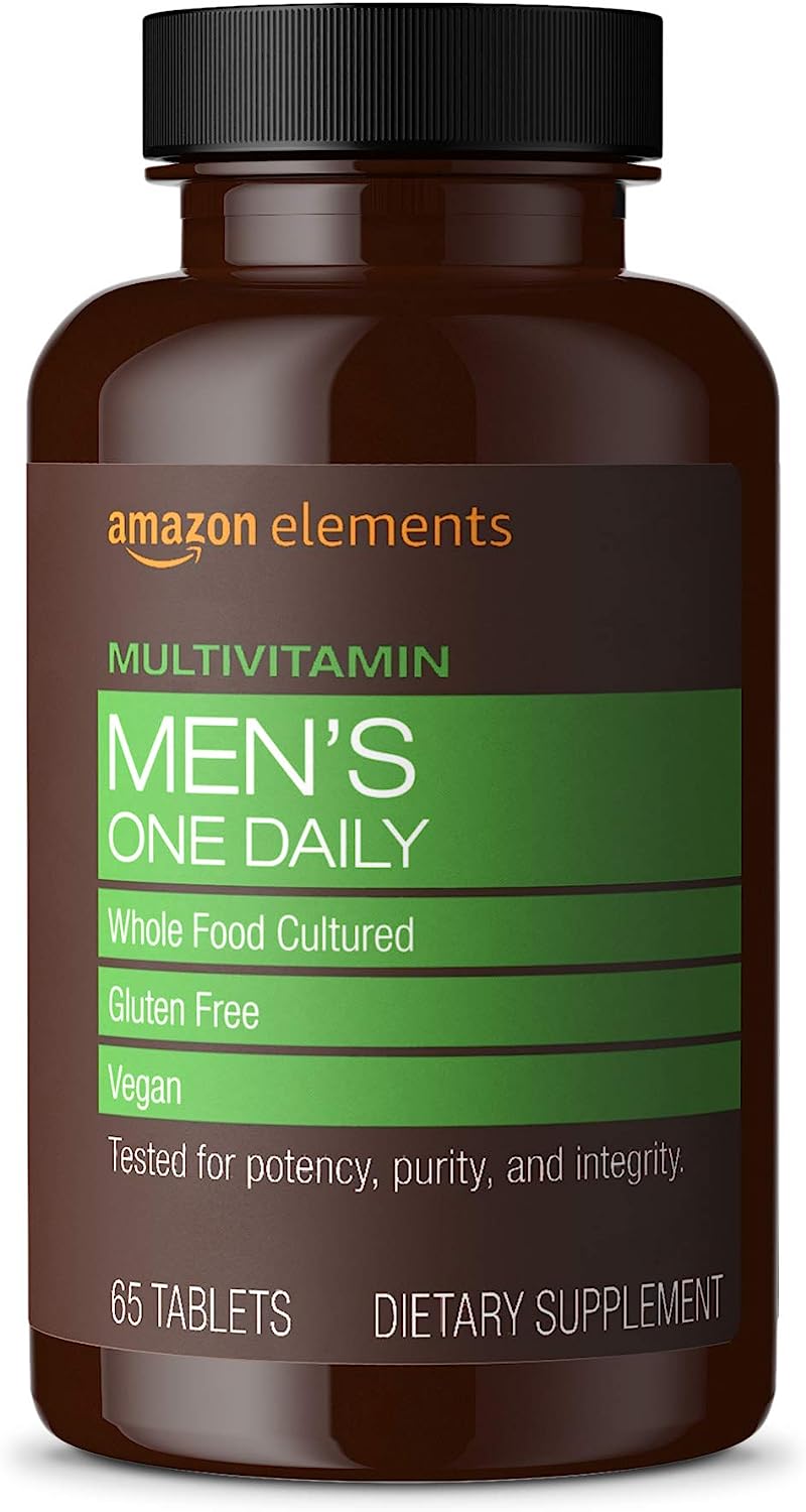 “Amazon Elements Men’s One Daily Multivitamin – 21 Vitamins and Minerals, Vegan and Gluten-Free”