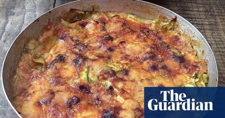 Rachel Roddy’s recipe for courgette, mozzarella and parmesan layered bake | A kitchen in Rome