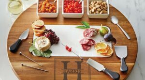 Marble and Solid Acacia Wood All-In-One Lazy Susan Cheese Board (14 Piece Set) – Harris Design – Wine Enthusiast