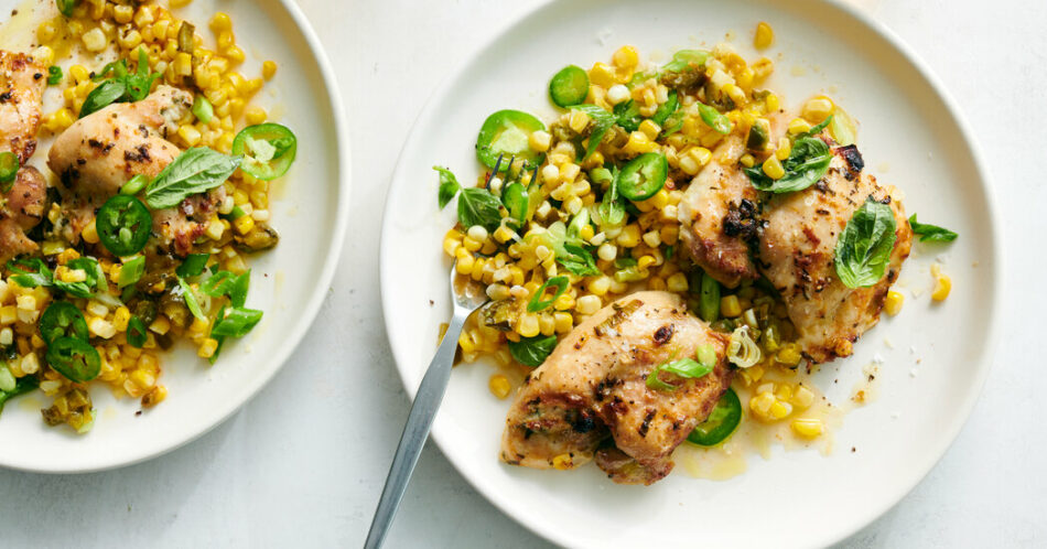 A Sheet-Pan Chicken and Corn Recipe for Summer – The New York Times