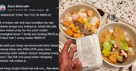 Woman stunned with price of RM 94 Yong Tau Foo in steamboat