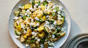 Zucchini Salad With Sizzled Mint and Feta Recipe