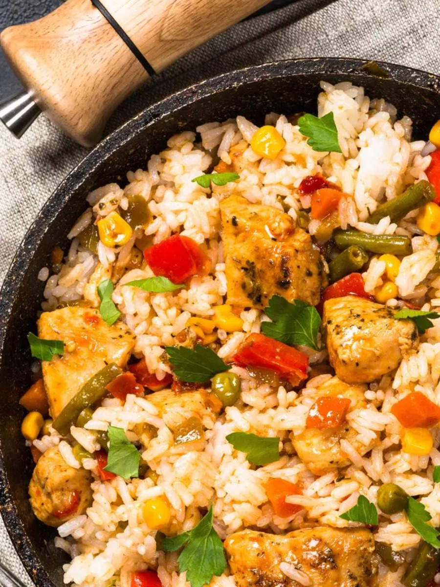​​​How to make Spicy Chicken Fried Rice made with leftover chicken curry