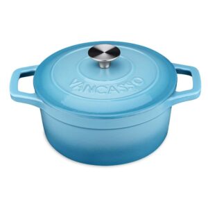 vancasso 2 qt. Round Enameled Cast Iron Dutch Oven in Light Blue with Lid VS-ZTR-20-LB – The Home Depot